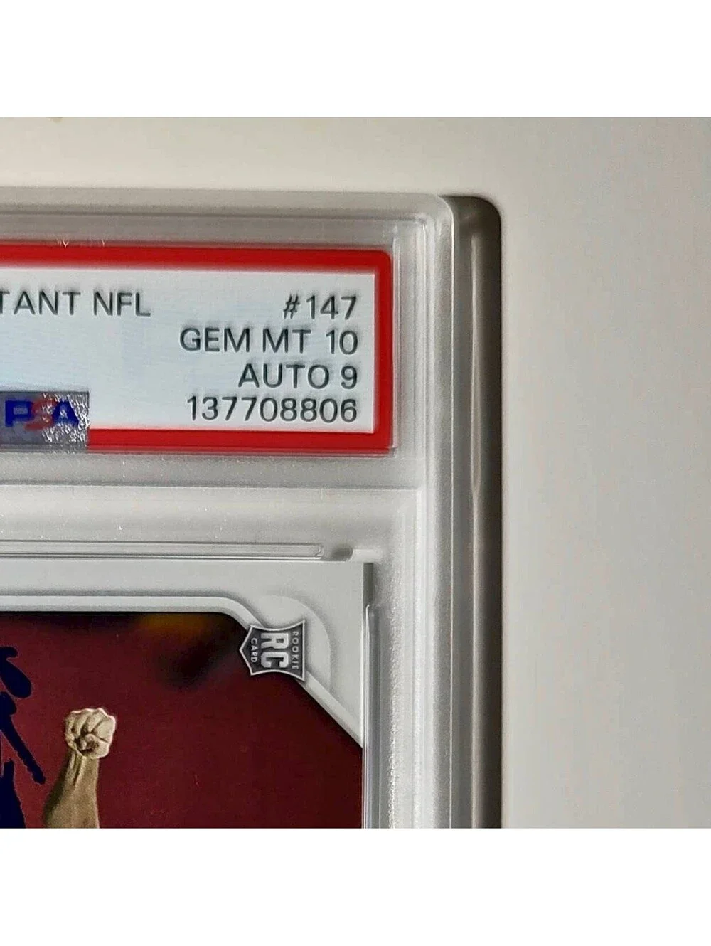 Jake Bates Rookie 2024 Panini NFL #147 Detroit Lions PSA 10 Auto 9